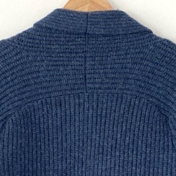 Pendleton Thick Blue Wool Cardigan Sweater V-Neck Buttons Ribbed Knit Oversized - Picture 6 of 8